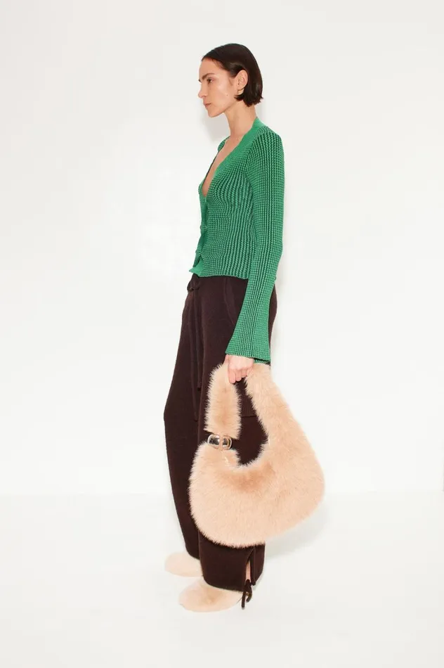 Women Simon Miller Knitwear Peep Textured Knit Cardigan In Gummy Green Women Simon Miller Knitwear Peep Textured Knit Cardigan In Gummy Green
