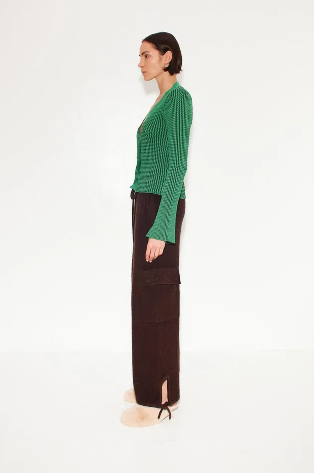 Women Simon Miller Knitwear Peep Textured Knit Cardigan In Gummy Green Women Simon Miller Knitwear Peep Textured Knit Cardigan In Gummy Green