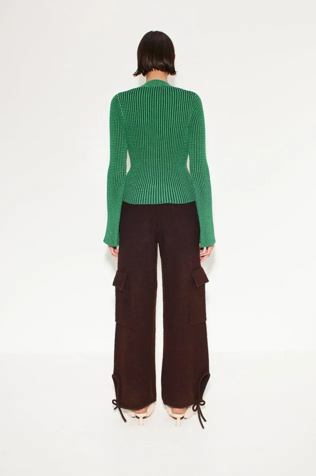 Women Simon Miller Knitwear Peep Textured Knit Cardigan In Gummy Green Women Simon Miller Knitwear Peep Textured Knit Cardigan In Gummy Green
