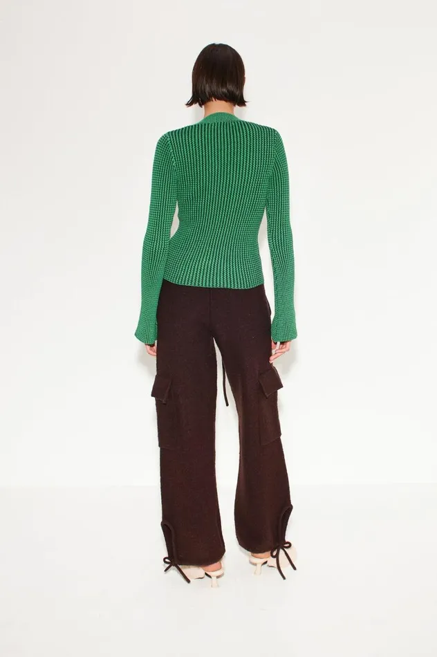 Women Simon Miller Knitwear Peep Textured Knit Cardigan In Gummy Green Women Simon Miller Knitwear Peep Textured Knit Cardigan In Gummy Green