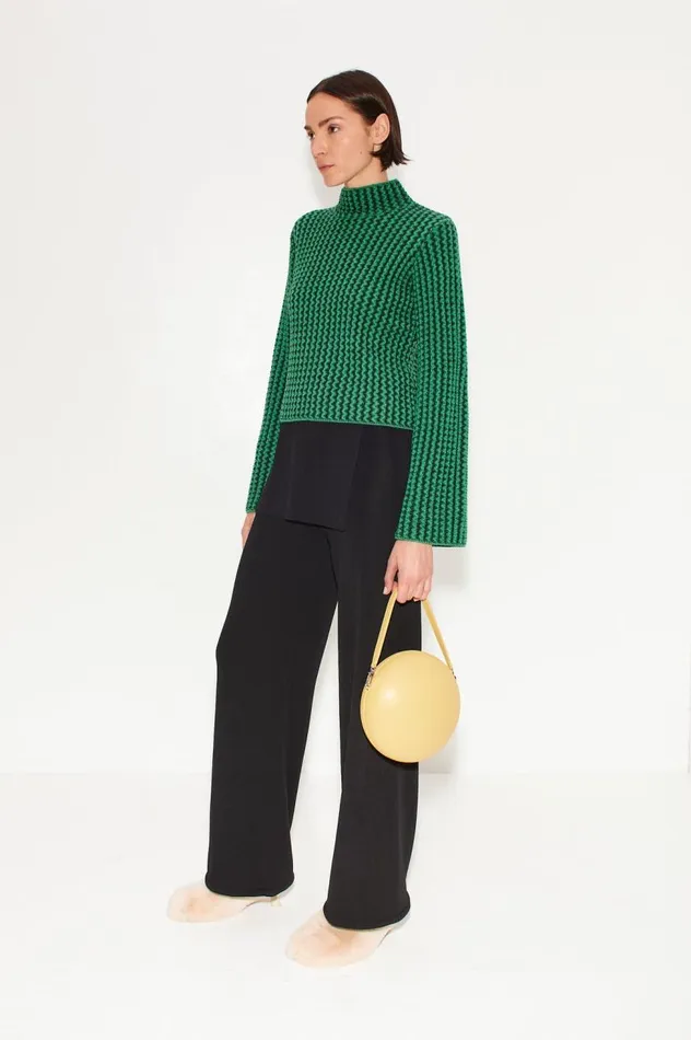 Women Simon Miller Knitwear Simon Miller Peep Textured Knit Sweater In Gummy Green Women Simon Miller Knitwear Simon Miller Peep Textured Knit Sweater In Gummy Green