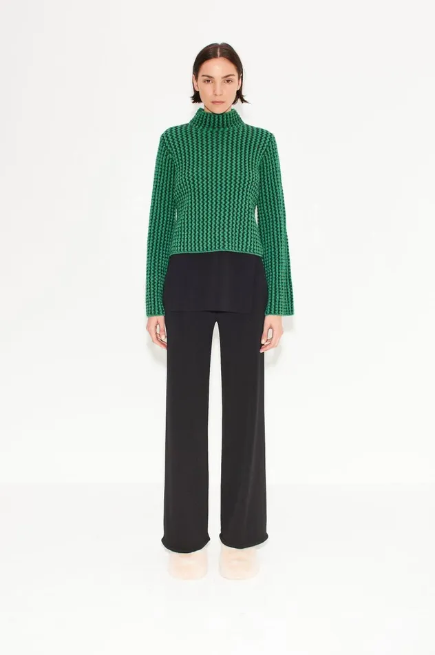 Women Simon Miller Knitwear Simon Miller Peep Textured Knit Sweater In Gummy Green Women Simon Miller Knitwear Simon Miller Peep Textured Knit Sweater In Gummy Green