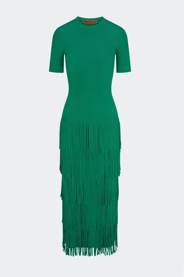 Women Simon Miller Knitwear Za Za Fringe Dress In Jade