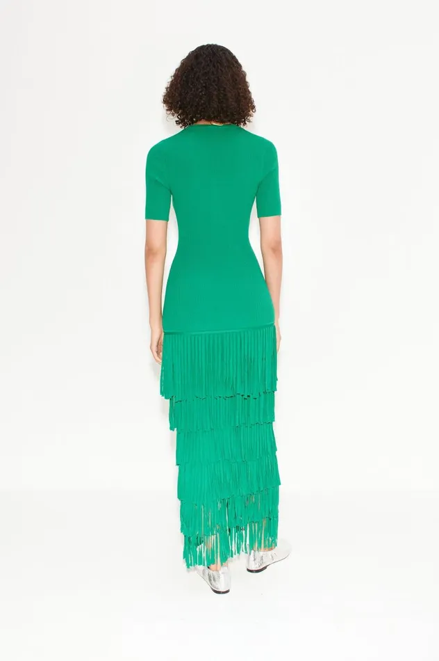 Women Simon Miller Knitwear Za Za Fringe Dress In Jade Women Simon Miller Knitwear Za Za Fringe Dress In Jade