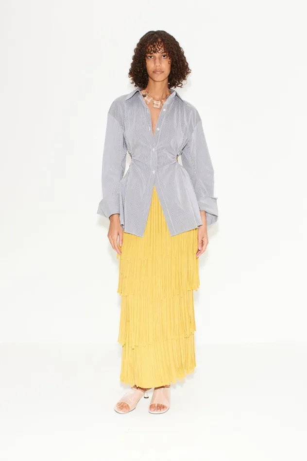 Women Simon Miller Knitwear Za Za Knit Fringe Skirt In Butter