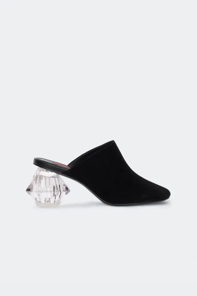 Women Simon Miller Mules Suede Crystal Moderno Mule In Black Goat Suede