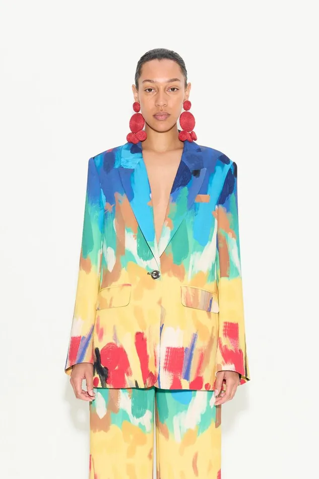 Women Simon Miller Outerwear Lennox Crepe Jacket In Palette Print