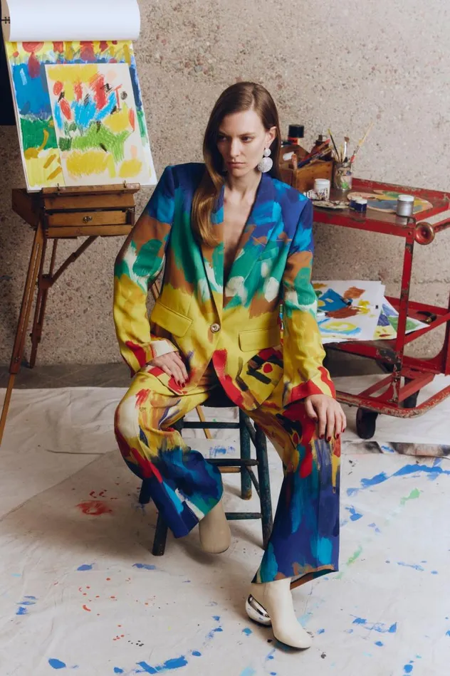 Women Simon Miller Outerwear Lennox Crepe Jacket In Palette Print Women Simon Miller Outerwear Lennox Crepe Jacket In Palette Print