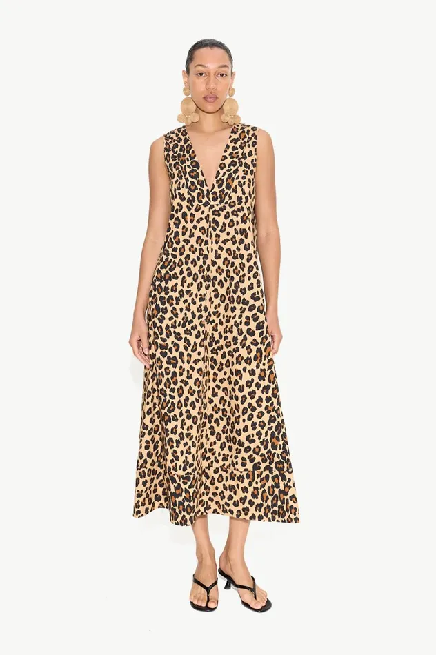 Women Simon Miller Poplin Mar Poplin Dress In Cheetah Cotton