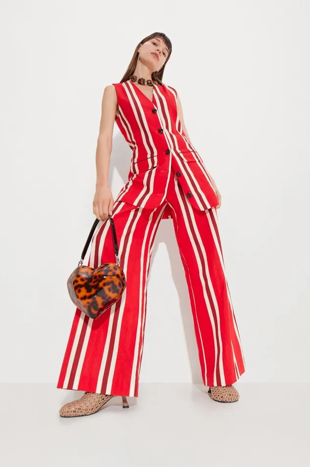 Women Simon Miller Sets Carob Linen Mini Dress In Moroccan Spice Stripe
