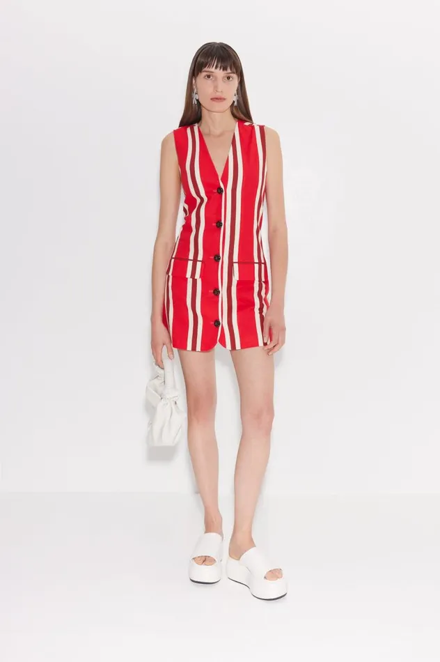 Women Simon Miller Sets Carob Linen Mini Dress In Moroccan Spice Stripe Women Simon Miller Sets Carob Linen Mini Dress In Moroccan Spice Stripe