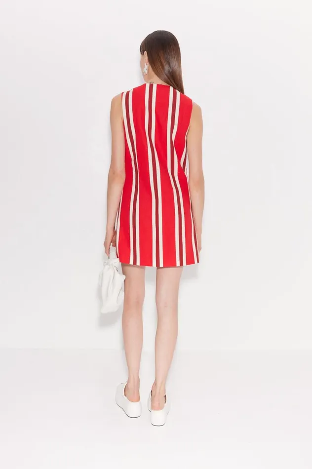 Women Simon Miller Sets Carob Linen Mini Dress In Moroccan Spice Stripe Women Simon Miller Sets Carob Linen Mini Dress In Moroccan Spice Stripe