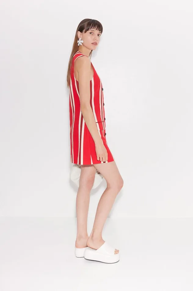 Women Simon Miller Sets Carob Linen Mini Dress In Moroccan Spice Stripe Women Simon Miller Sets Carob Linen Mini Dress In Moroccan Spice Stripe