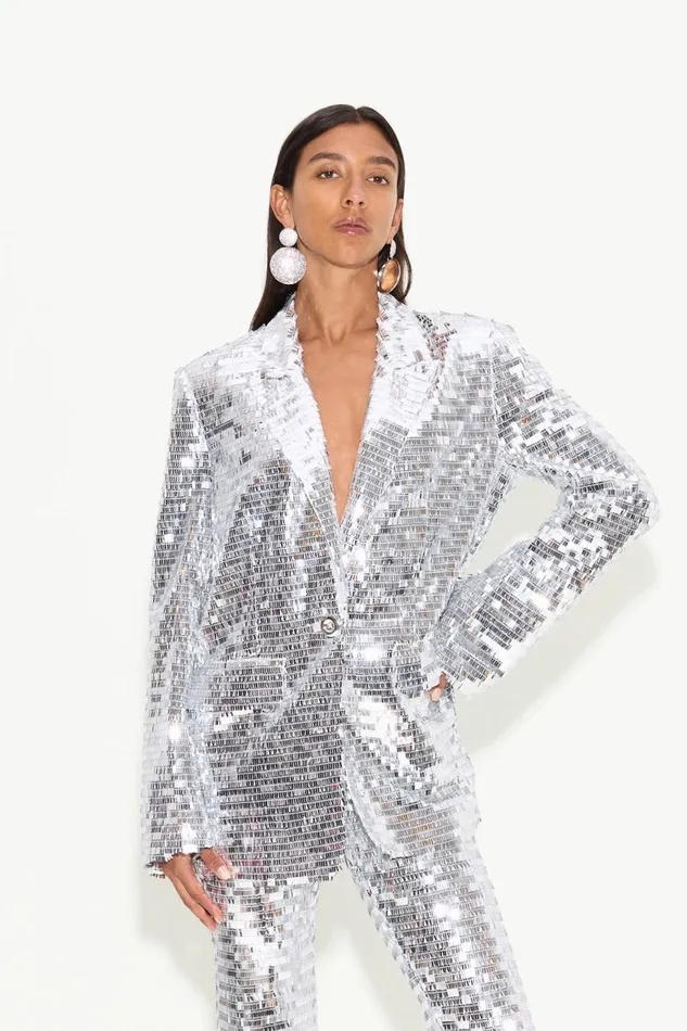 Women Simon Miller Sets Lennox Jacket In Satellite Silver Women Simon Miller Sets Lennox Jacket In Satellite Silver
