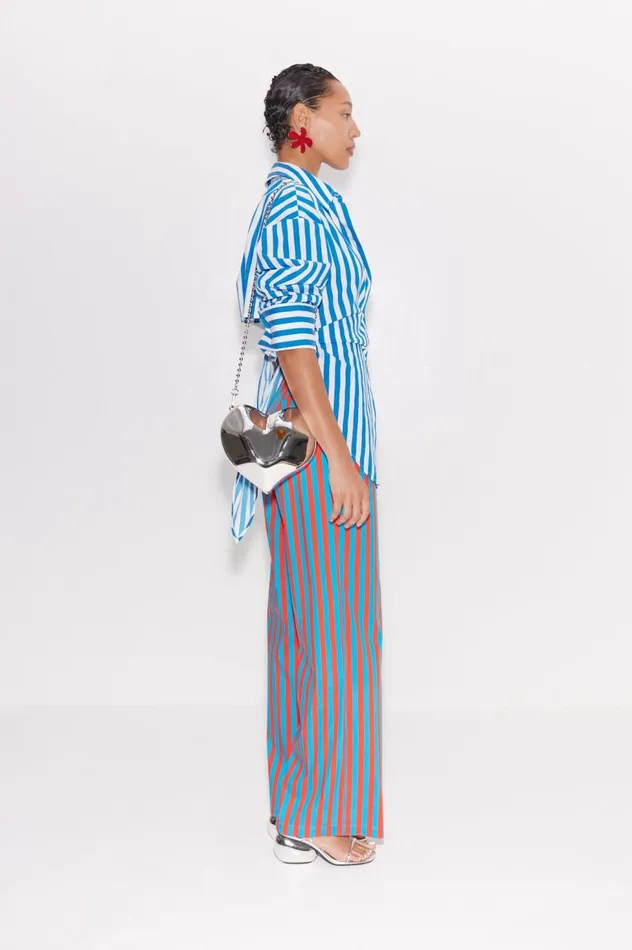 Women Simon Miller Sets Loch Striped Poplin Button Up In Blue Stripe Cotton Women Simon Miller Sets Loch Striped Poplin Button Up In Blue Stripe Cotton