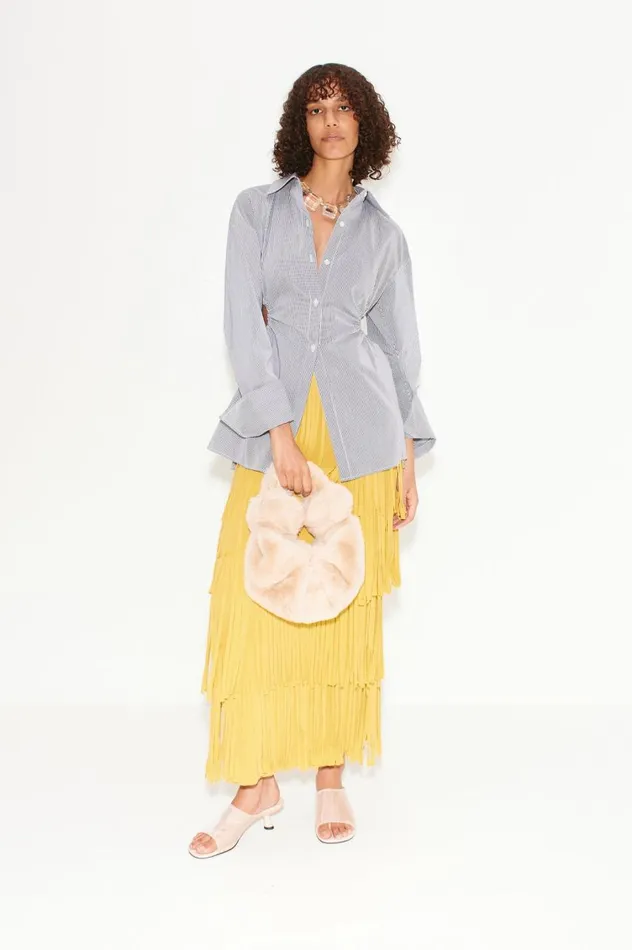 Women Simon Miller Tops Lolo Poplin Top In Pinstripe Cotton