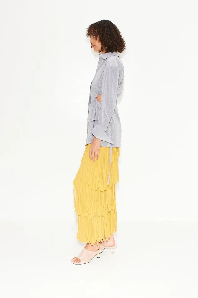 Women Simon Miller Tops Lolo Poplin Top In Pinstripe Cotton