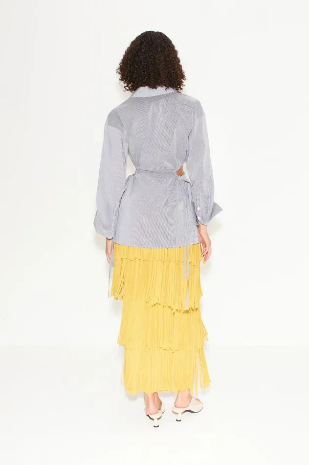 Women Simon Miller Tops Lolo Poplin Top In Pinstripe Cotton