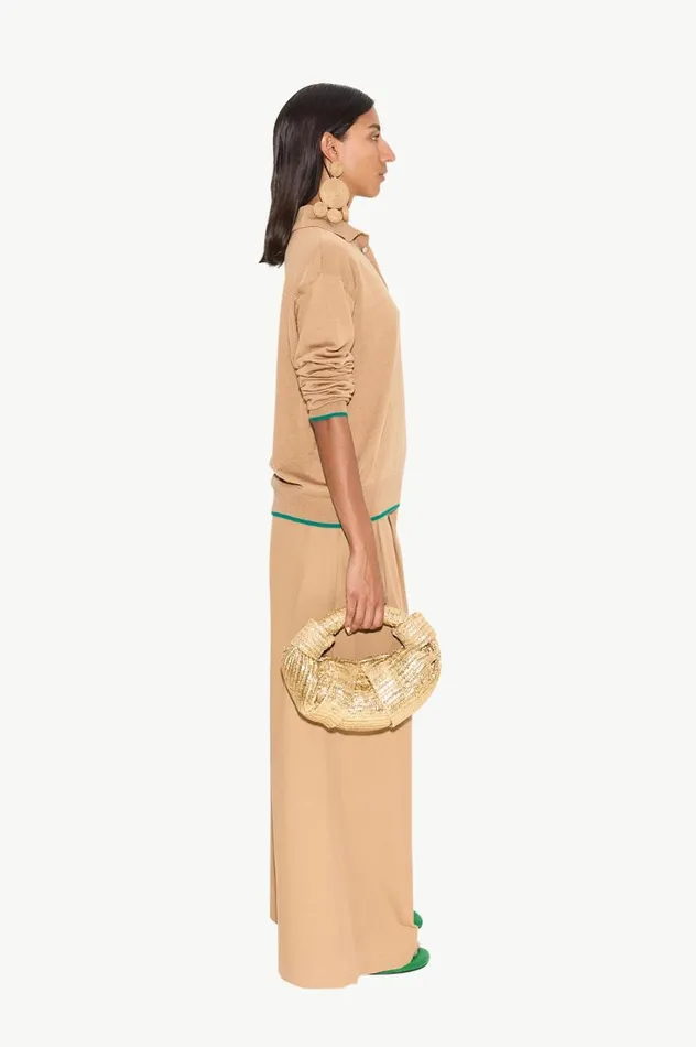Women Simon Miller Tops Marcel Polo Sweater In Khaki Merino Wool Women Simon Miller Tops Marcel Polo Sweater In Khaki Merino Wool