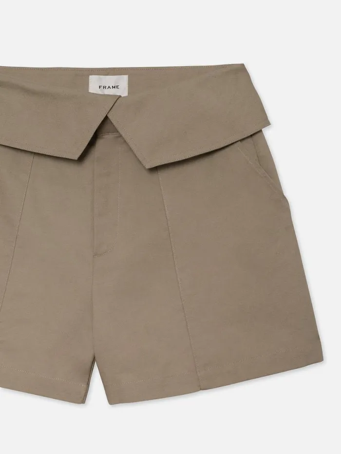 Women Skirts and Shorts FRAME Foldover Short 8212 Mushroom Women Skirts and Shorts FRAME Foldover Short 8212 Mushroom
