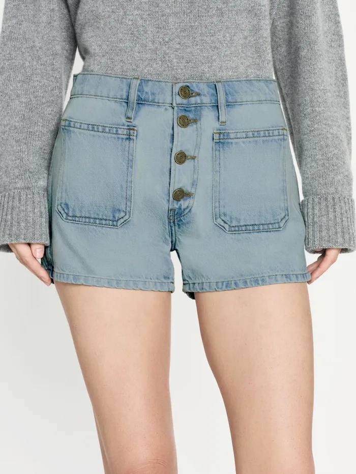 Women Skirts and Shorts FRAME Le Bardot Exposed Button Short 8212 Trevi Women Skirts and Shorts FRAME Le Bardot Exposed Button Short 8212 Trevi