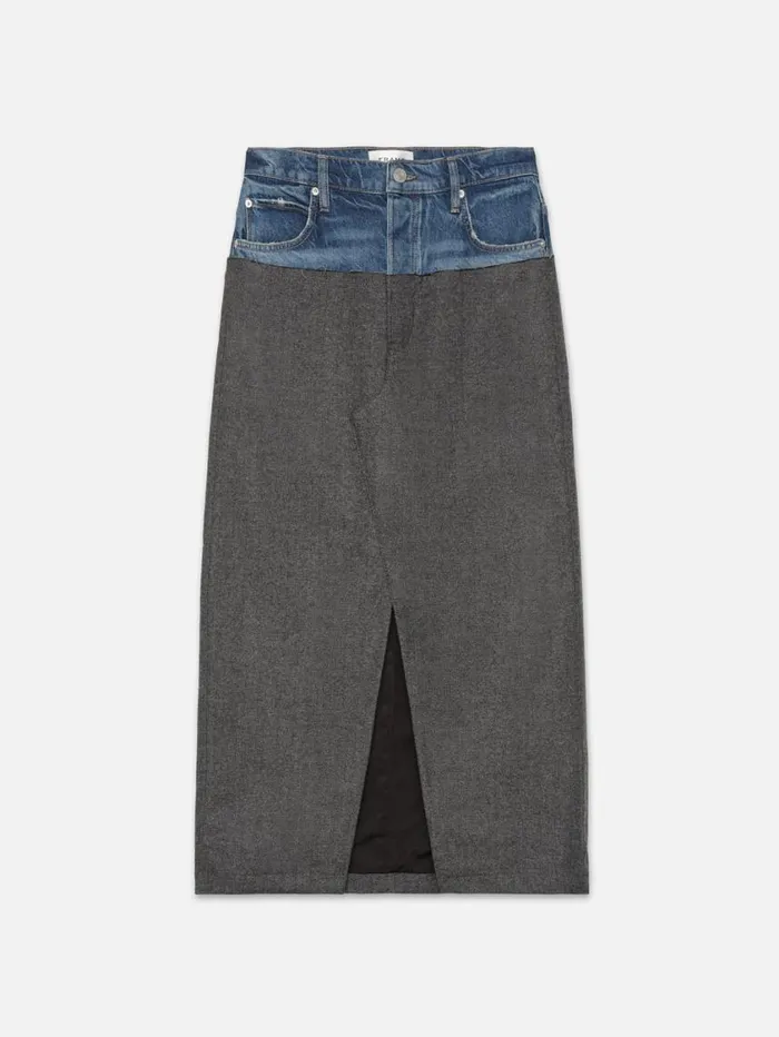 Women Skirts and Shorts FRAME Le Mix Midaxi Skirt 8212 Malibu Herringbone