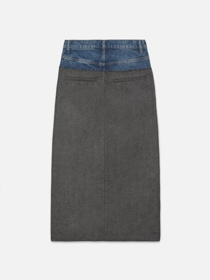 Women Skirts and Shorts FRAME Le Mix Midaxi Skirt 8212 Malibu Herringbone