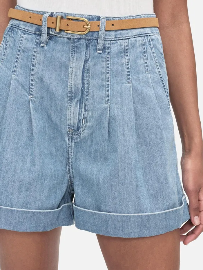 Women Skirts and Shorts FRAME Pleated Wide Cuff Short 8212 Rhythm Women Skirts and Shorts FRAME Pleated Wide Cuff Short 8212 Rhythm