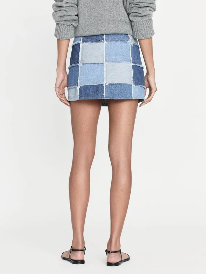 Women Skirts and Shorts FRAME The 70039s Patchwork Mini Skirt 8212 Road Trip