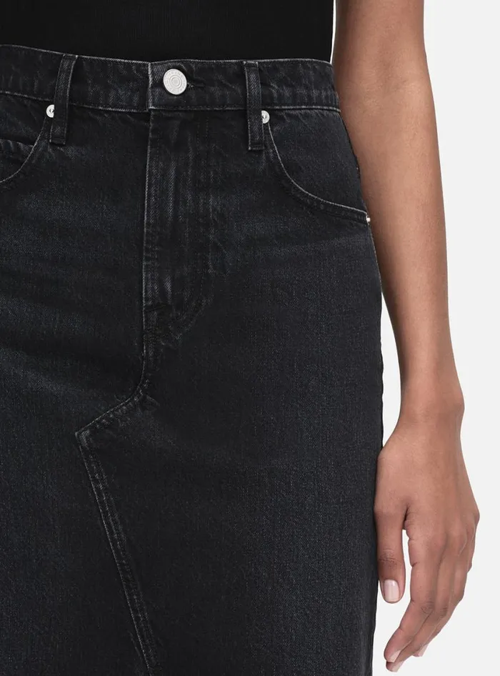Women Skirts and Shorts FRAME The Midaxi Skirt Angled Seam 8212 Inkwell