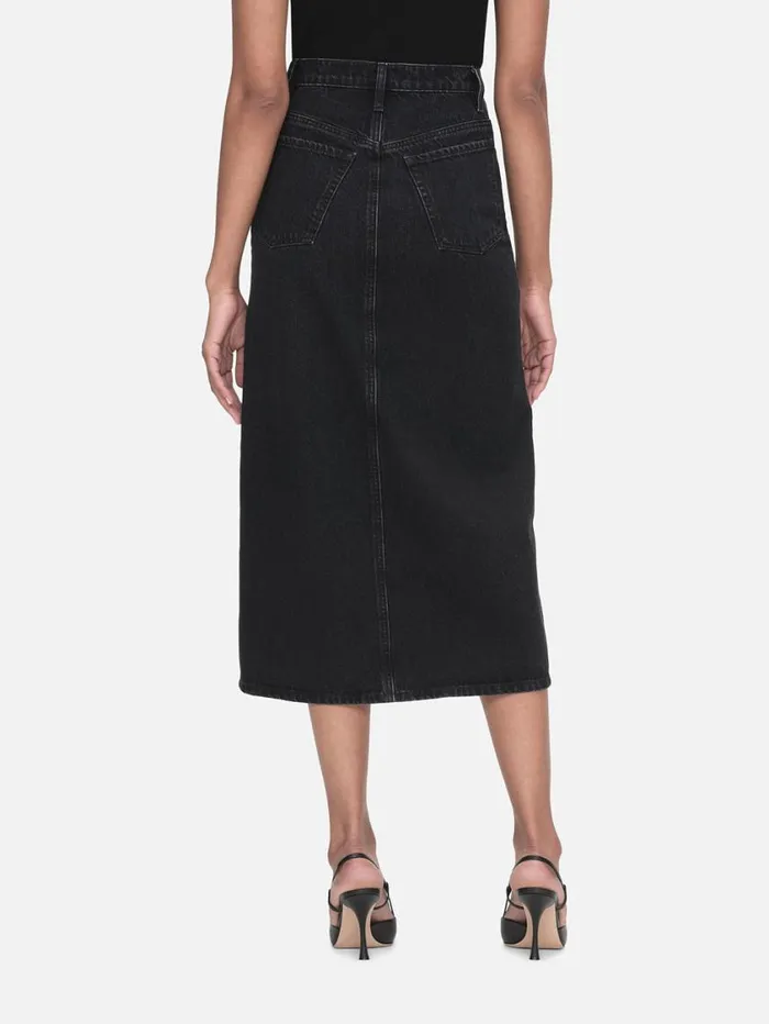 Women Skirts and Shorts FRAME The Midaxi Skirt Angled Seam 8212 Inkwell