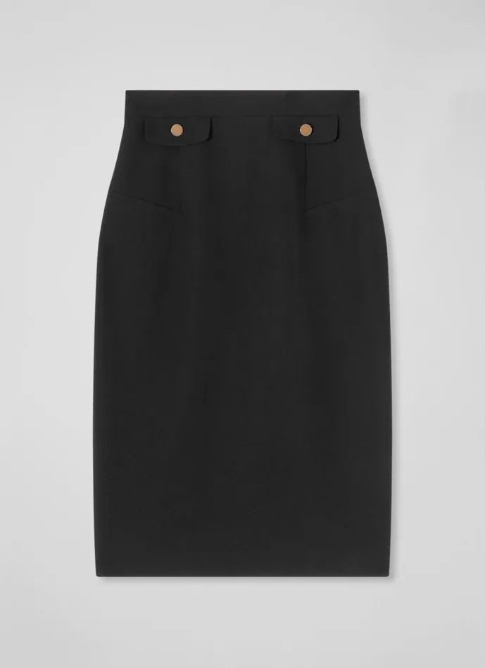 Women Skirts LKBennett Folly Black Crepe Pencil Skirt Black Women Skirts LKBennett Folly Black Crepe Pencil Skirt Black