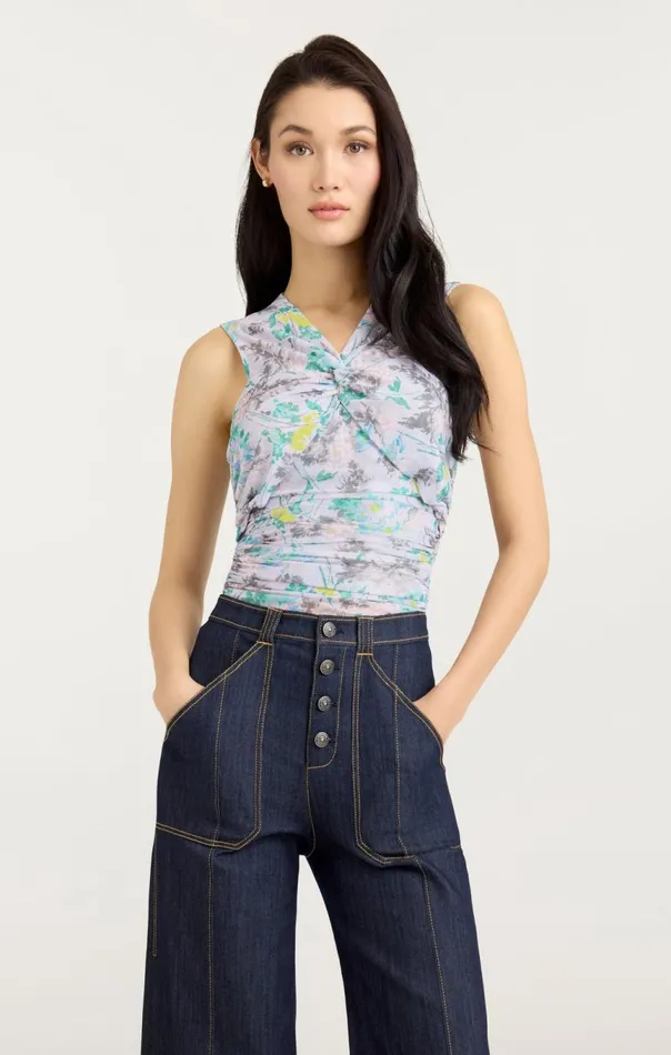 Women Sleeveless Aniya Top Pastelmulti Cinq Sept Tank Tops and Camisoles