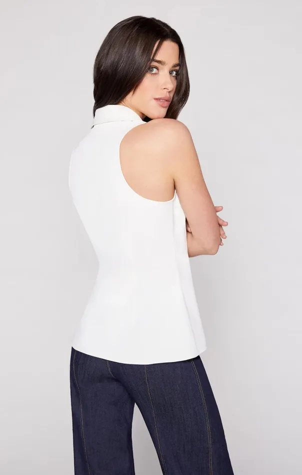 Women Sleeveless Mckenna Top Ivory Cinq Sept Tank Tops and Camisoles