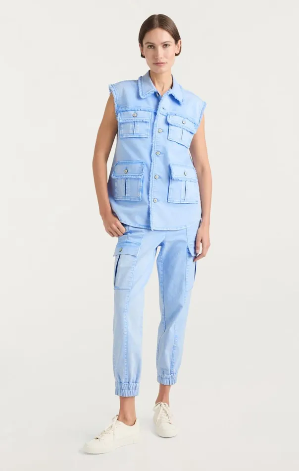 Women Sleeveless Vera Jacket Skylight Cinq Sept Denim