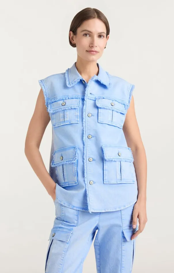 Women Sleeveless Vera Jacket Skylight Cinq Sept Denim