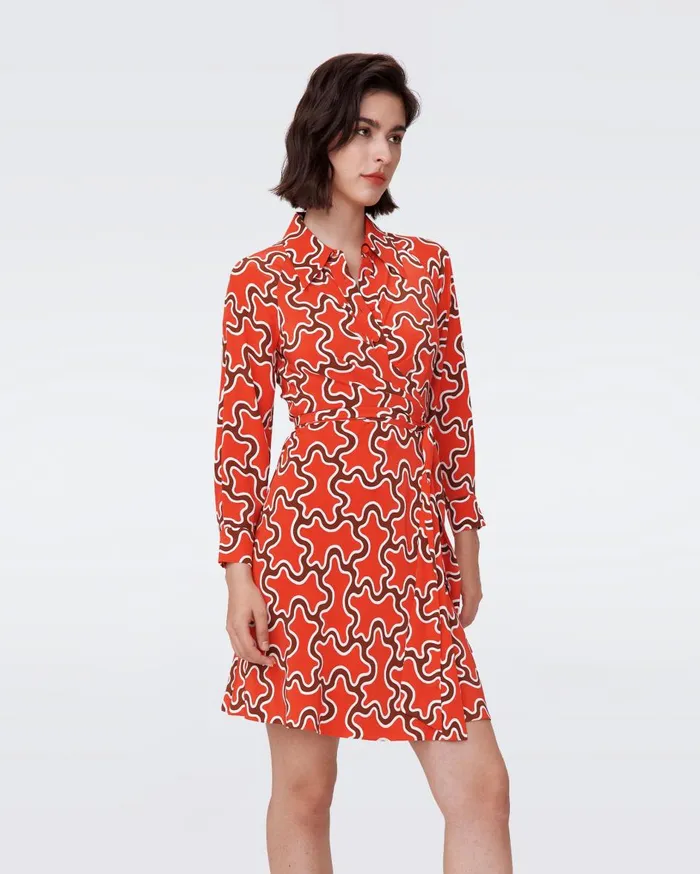 Women Sophie Dress Tiny Cloud Patch Red DVF Dresses