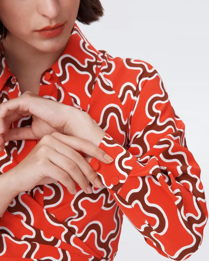 Women Sophie Dress Tiny Cloud Patch Red DVF Dresses