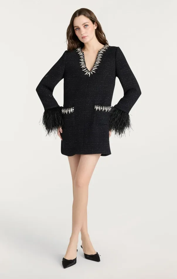 Women Static Boucle Kas Dress Black Cinq Sept Mini