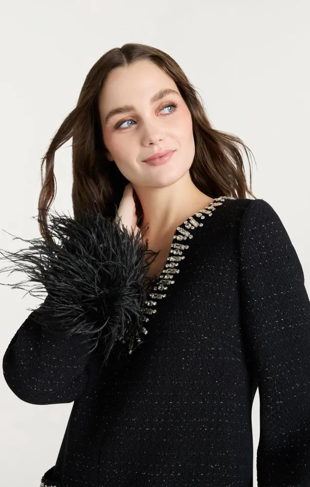 Women Static Boucle Kas Dress Black Cinq Sept Mini
