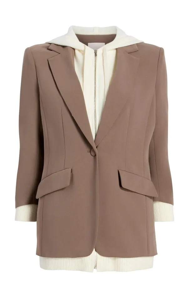 Women Sweater Knit Khloe Blazer Taupeivory Cinq Sept Blazers