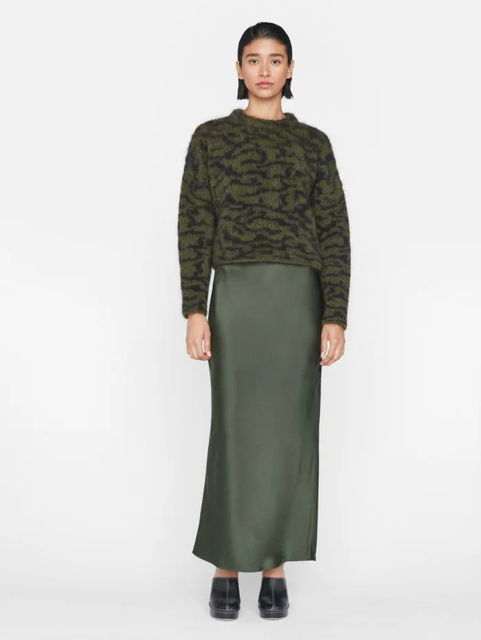 Women Sweaters FRAME Abstract Jacquard Crew 8212 Surplus Multi Women Sweaters FRAME Abstract Jacquard Crew 8212 Surplus Multi