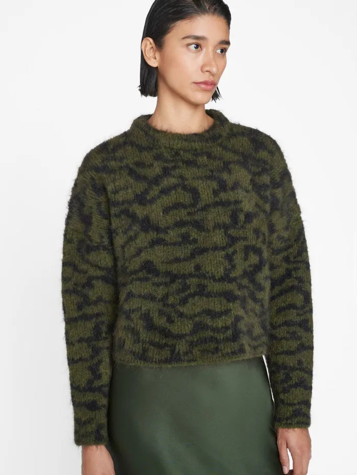 Women Sweaters FRAME Abstract Jacquard Crew 8212 Surplus Multi Women Sweaters FRAME Abstract Jacquard Crew 8212 Surplus Multi