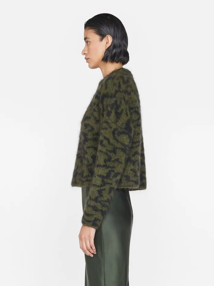 Women Sweaters FRAME Abstract Jacquard Crew 8212 Surplus Multi Women Sweaters FRAME Abstract Jacquard Crew 8212 Surplus Multi