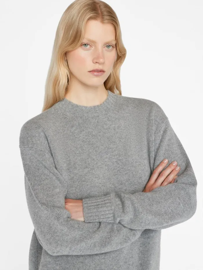 Women Sweaters FRAME Boyfriend Cashmere Crew 8212 Gris Heather Women Sweaters FRAME Boyfriend Cashmere Crew 8212 Gris Heather