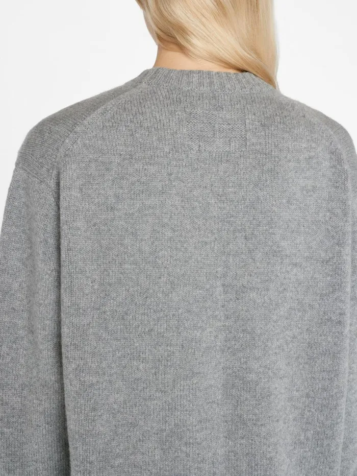 Women Sweaters FRAME Boyfriend Cashmere Crew 8212 Gris Heather Women Sweaters FRAME Boyfriend Cashmere Crew 8212 Gris Heather