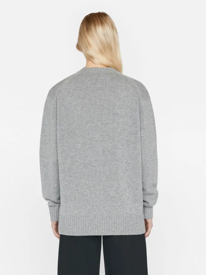 Women Sweaters FRAME Boyfriend Cashmere Crew 8212 Gris Heather Women Sweaters FRAME Boyfriend Cashmere Crew 8212 Gris Heather