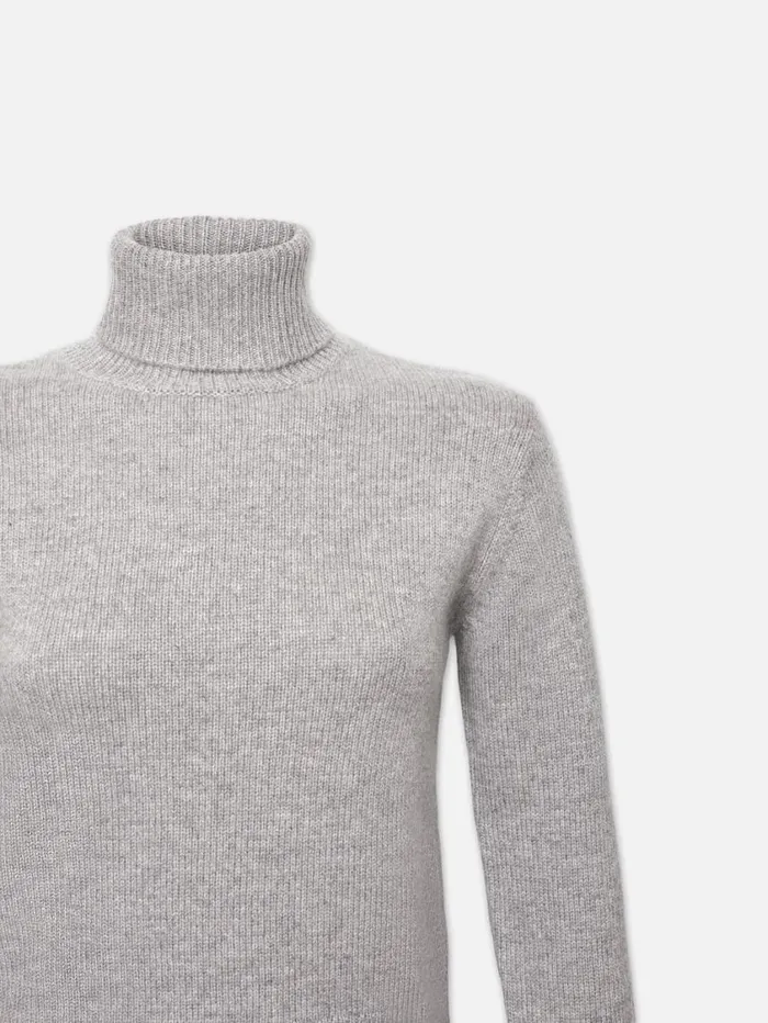Women Sweaters FRAME Cashmere Turtleneck Sweater 8212 Heather Grey