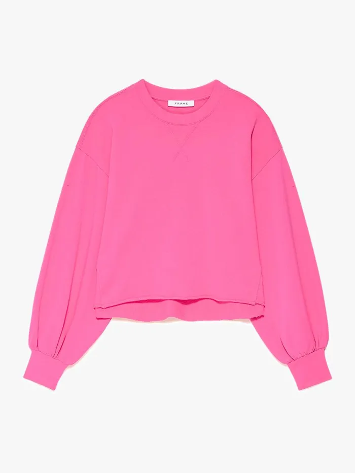 Women Sweaters FRAME Easy Shirttail Sweatshirt 8212 Flamingo