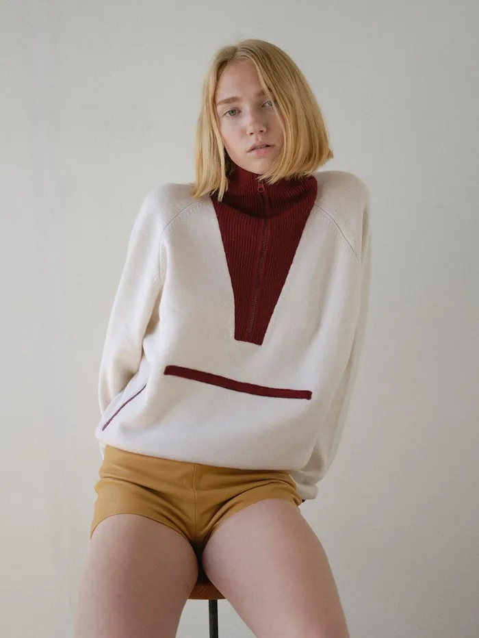 Women Sweaters FRAME Knit Anorak 8212 Cream Multi Women Sweaters FRAME Knit Anorak 8212 Cream Multi